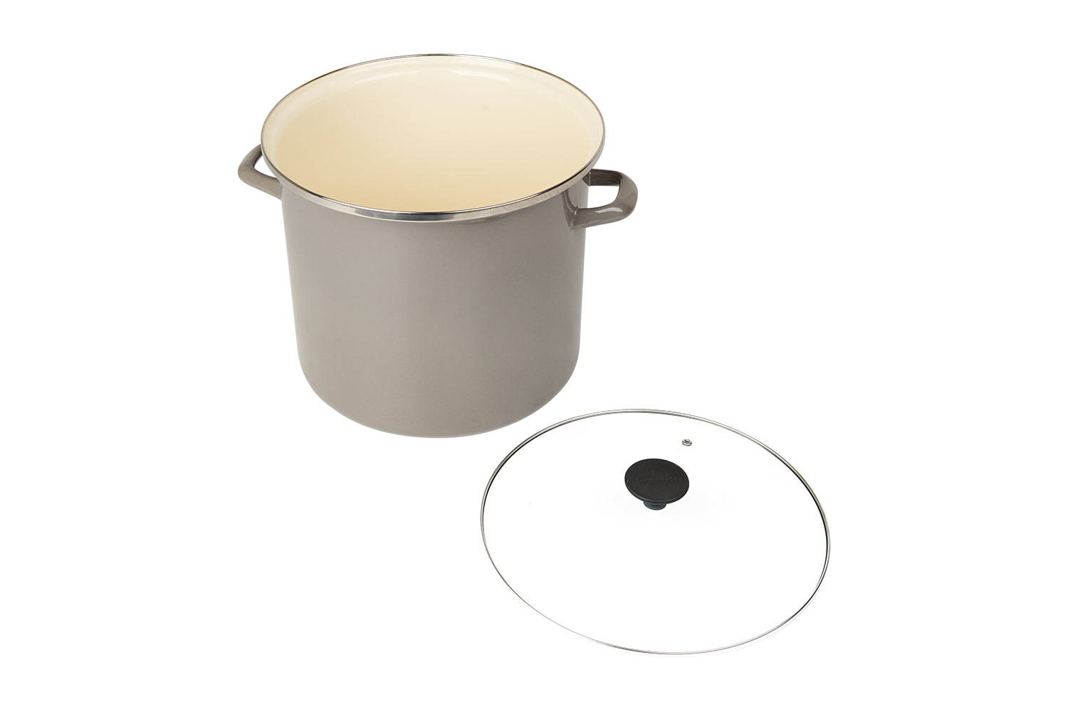 28 Cookware Enameled steel pot with Handle and lid, XL large, Specialty Nonstick