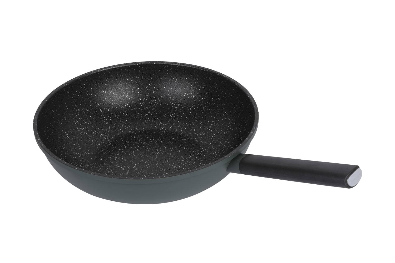 CF-CLB3263D Imitation die-casting wok-With glass lid, imitation die-cast medical stone 32 non-stick wok