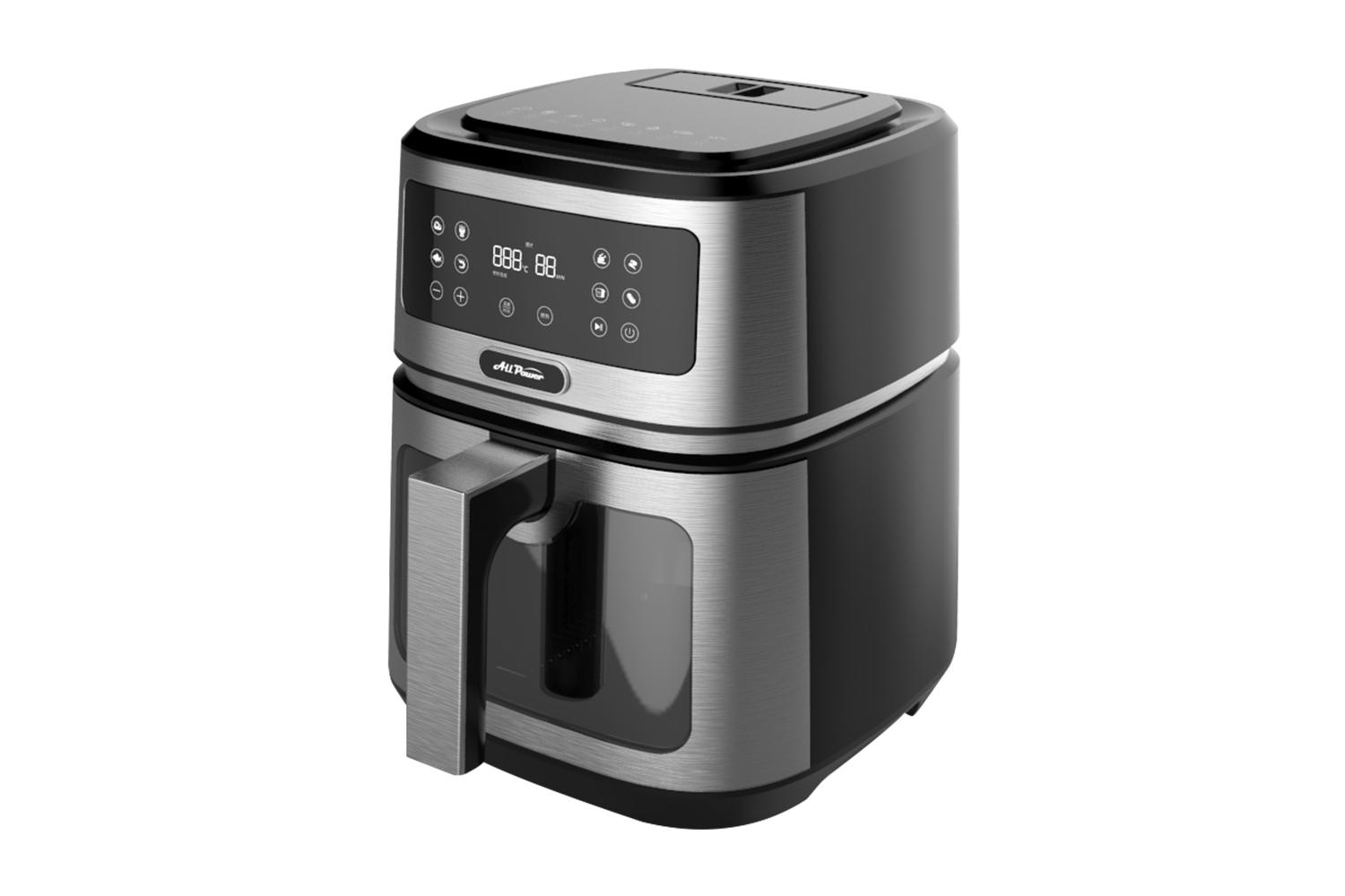 YAF-50Q12 Air fryer, Multifunctional, touch screen, transparent window, time and temperature display