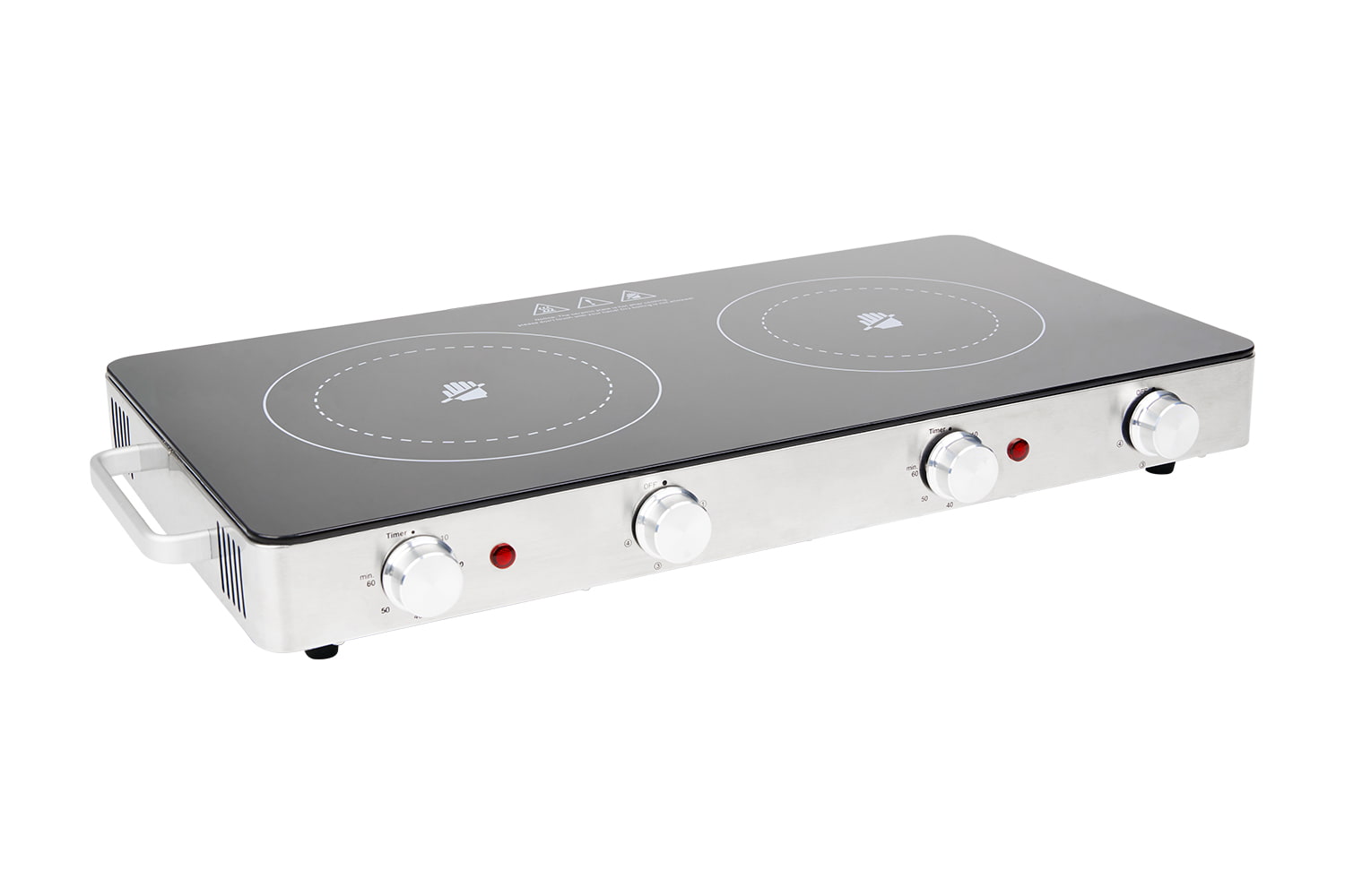 YYH-18J201 Ceramic Electric Hot Plate for Cooking, Dual Control Infrared Cooktop, Stainless Steel-Upgraded Version